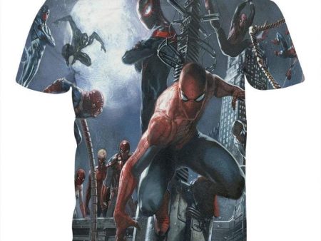 Spiderman 3D Printed Dual Personality Spiderman T Shirt Online