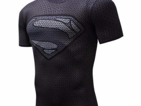 Superman Tee Cool Black & Grey 3D Printed Superman T Shirt Discount