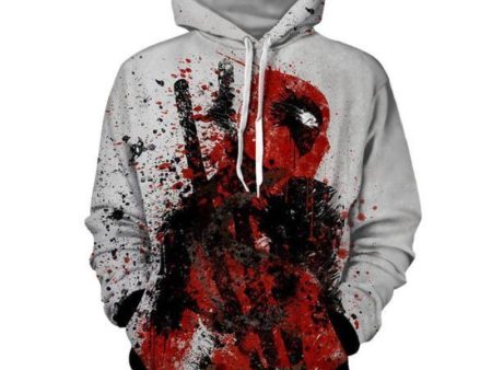 Gray Art Deadpool Hoodie For Sale